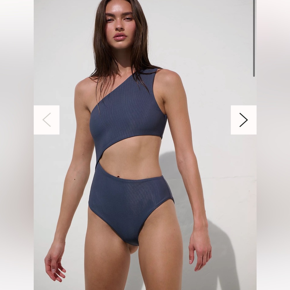 Beach Riot Celine Ribbed One-Shoulder Swimsuit - Picture 2 of 6
